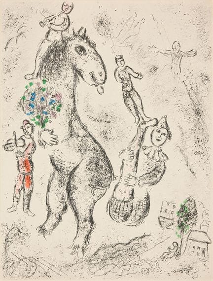 MARC CHAGALL. « Cheval, Violoniste et Clown ». Gra