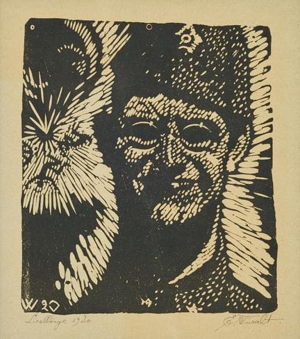 EDUARD WIIRALT. « Sõdur » (Soldat). Linogravure, 1