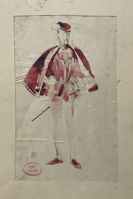 GIRAUD  Victor 1840-1871
Studio di attore in abito