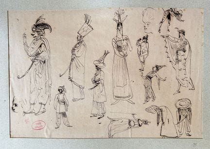 GIRAUD  Victor 1840 - 1871
Etude de comédiens anti