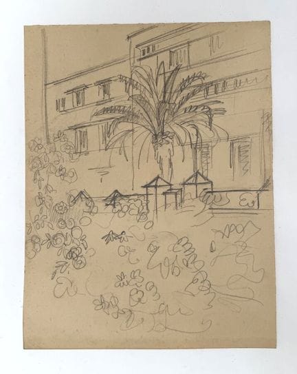 Franck SLOAN (1900-1984)
Palme davanti a palazzi
M