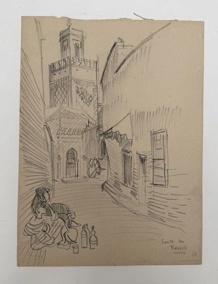 Franck SLOAN (1900-1984)
Marrakech, Souk dei Fassi
