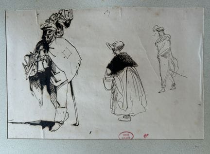 GIRAUD  Victor 1840 - 1871
Etude de trois personna