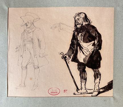 GIRAUD  Victor 1840-1871
Studio: mendicante e uomo