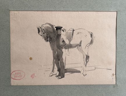 GIRAUD  Victor 1840-1871
Studio di un cavallo e de