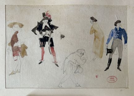 GIRAUD  Victor 1840-1871
Studio di abiti
Disegno a