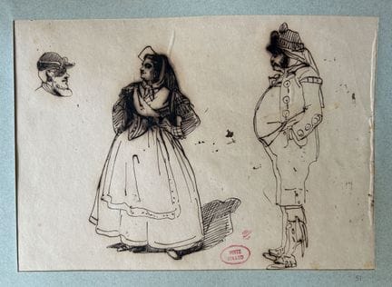 GIRAUD  Victor 1840-1871
Studio di una coppia in a