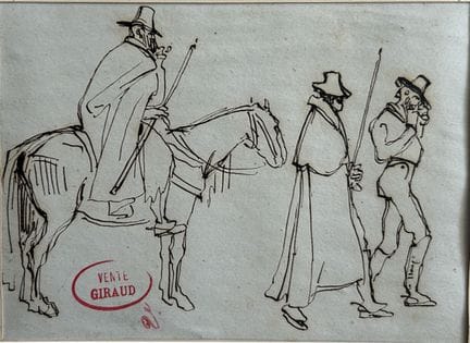 GIRAUD  Victor 1840-1871
Studio di tre personaggi,