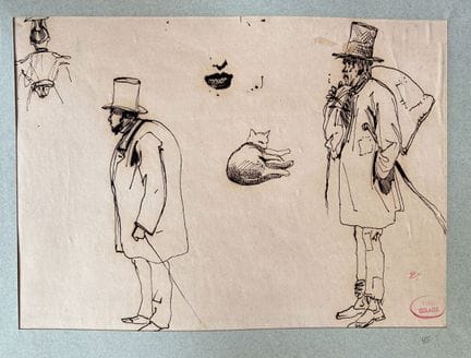 GIRAUD  Victor 1840-1871
Etude deux hommes debouts