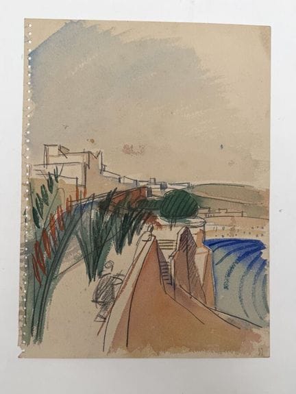 Franck SLOAN (1900-1984)
Veduta urbana
Acquerello 