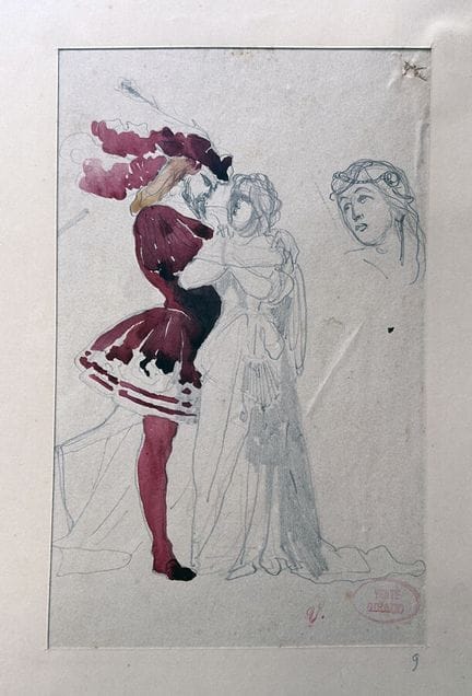 GIRAUD  Victor 1840-1871
Studio di un attore e un'