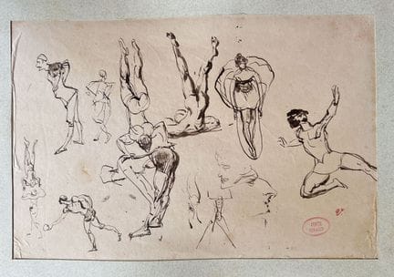 GIRAUD  Victor 1840 - 1871
Etude d'acrobates
Dessi