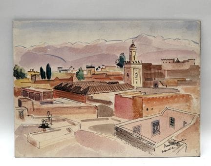 Franck SLOAN (1900-1984)
Marrakech
Acquerello e in