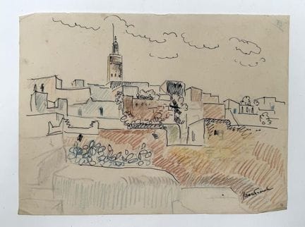 Franck SLOAN (1900-1984)
Città e minareto 
Matite 