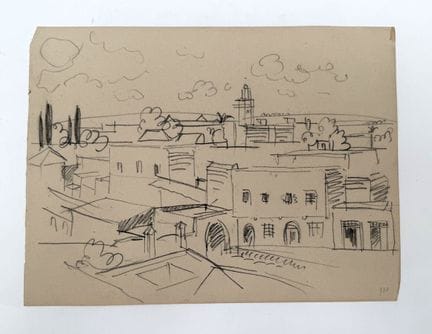 Franck SLOAN (1900-1984)
Città marocchina 
Matita 
