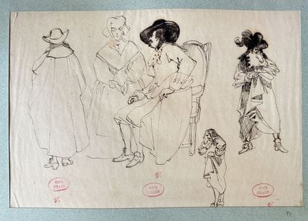 GIRAUD  Victor 1840-1871
Etude cinq personnages
De