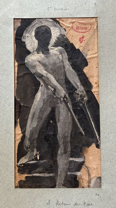 GIRAUD  Victor 1840-1871
Studio di uomo con pistol