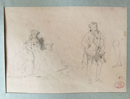 GIRAUD  Victor 1840-1871
Elegante studio raffigura