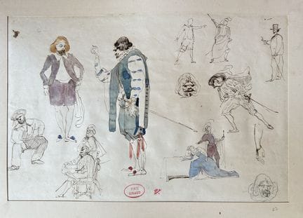 GIRAUD  Victor 1840-1871
Studio di attori e pose
D