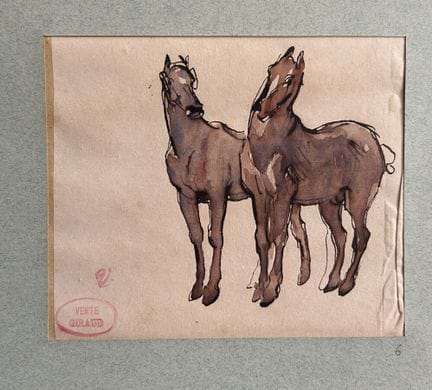 GIRAUD  Victor 1840-1871
Studio di due cavalli
Dis