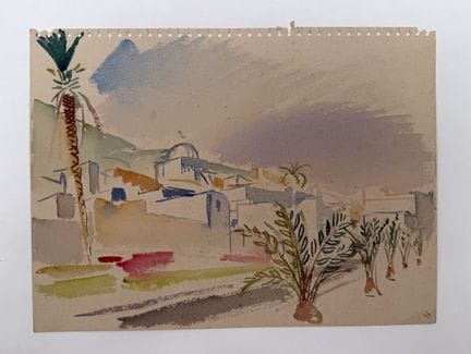 Franck SLOAN (1900-1984)
Veduta di un villaggio 
A