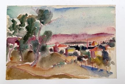 Franck SLOAN (1900-1984)
Veduta urbana 
Acquerello