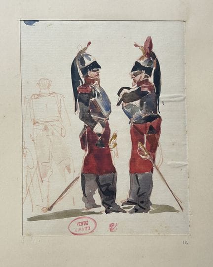 GIRAUD  Victor 1840-1871
Studio di due corazzieri 