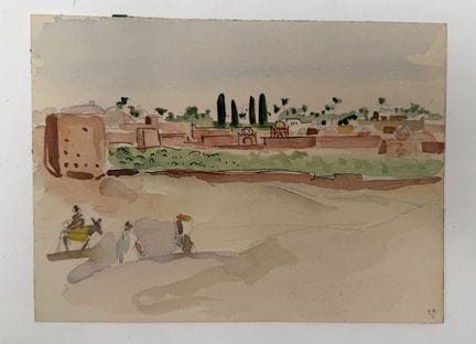 Franck SLOAN (1900-1984)
Città fortificata 
Acquer