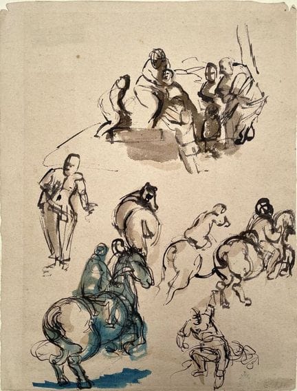 ECOLE du XIXe siècle 
Annoté REGNAULT
Étude de cav