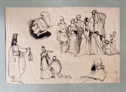 GIRAUD  Victor 1840-1871
Etude attitudes théâtrale