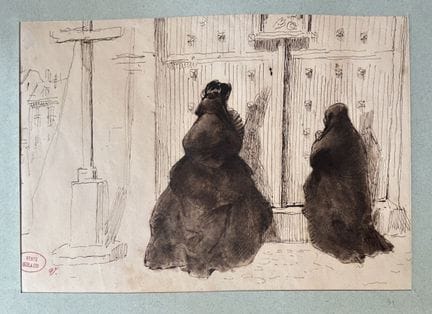 GIRAUD  Victor 1840-1871
Etude femmes priant
Dessi