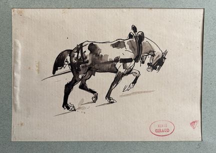 GIRAUD  Victor 1840-1871
Studio di un cavallo da t