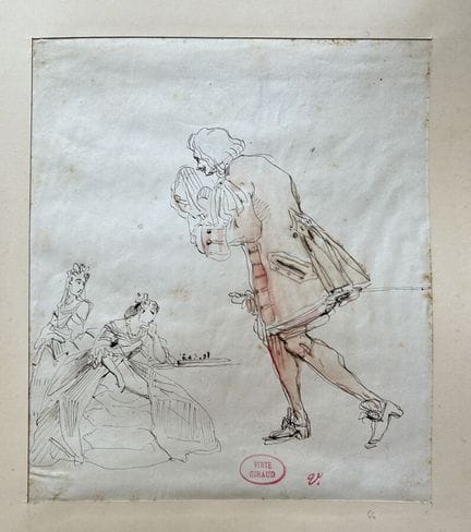 GIRAUD  Victor 1840-1871
Studio di un uomo in pied