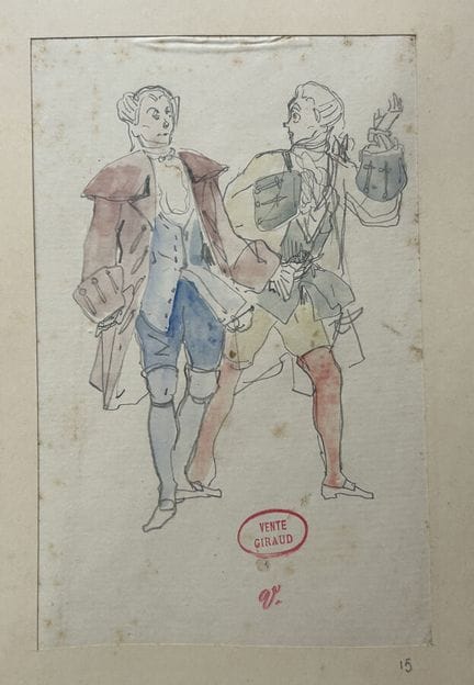 GIRAUD  Victor 1840-1871
Studio  di due uomini
Dis