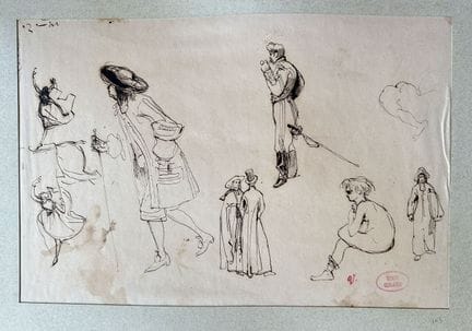 GIRAUD  Victor 1840 - 1871
Etude de personnages mi