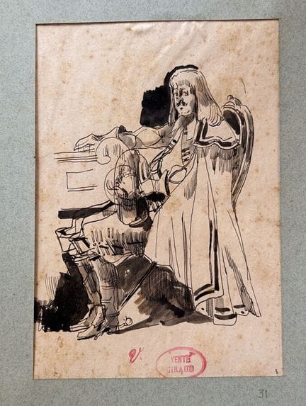 GIRAUD  Victor 1840-1871
Studio di un attore sedut
