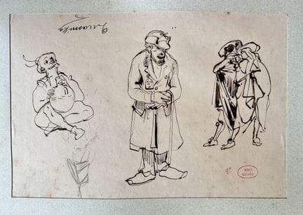 GIRAUD  Eugène 1806 - 1881
Etude trois attitudes
D