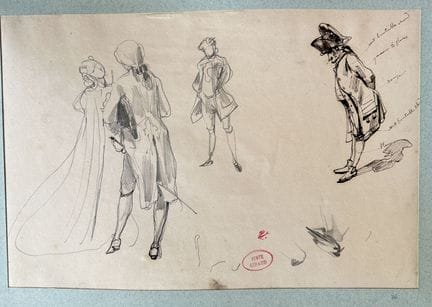 GIRAUD  Victor 1840-1871
Etude couple vu de dos pe