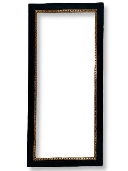 画框 意大利 18-19 世纪（108.5 x 43 x 6.5 厘米）
木质模压黑框，鎏金缎带楣饰