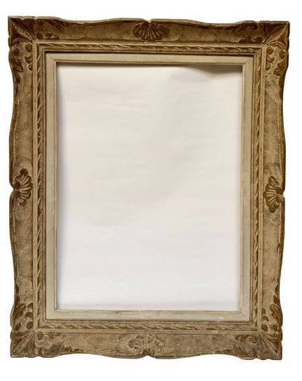 所谓“蒙帕纳斯”风格画框，20世纪（60 x 44.5 x 10 厘米）
白色和金色漆面雕花木框
6