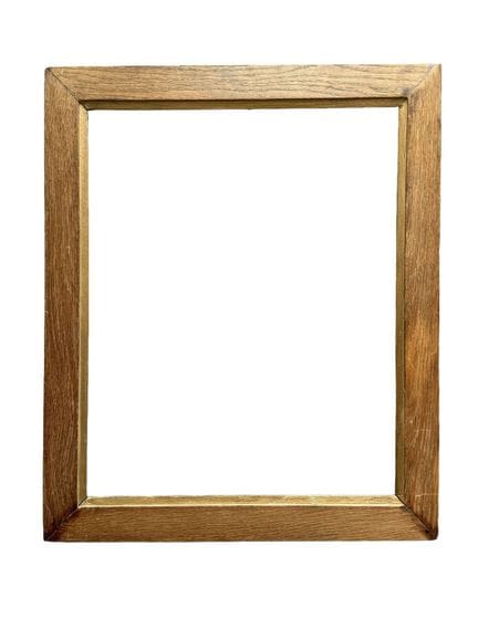 20世纪画框（45 x 36.5 x 6 厘米）
带做旧效果的雕花木框，配以镀金榫槽
45 x 36