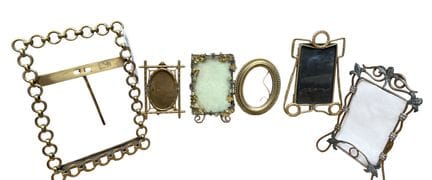 20th-Century FRAMES 
Set of 6 metal and brass phot