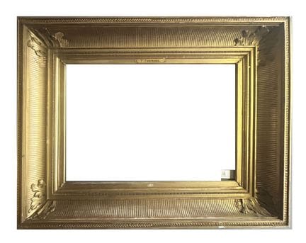 19 世纪 画框（70 x 48 x 16.5 厘米） 
木质镀金边框，边角饰有楣饰、珍珠和刺桐叶
