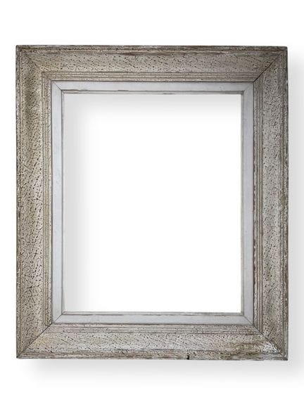 20 世纪蒙帕纳斯画框（38 x 47.5 x 9 厘米）
带有白色和米色铜锈的模制木框
38 x 