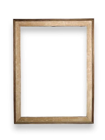 20 世纪 画框（112 x 81.5 x 7.5 厘米）
镀黑和镀金模制木质大画框，灰褐色天鹅绒斜