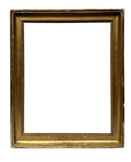 凹槽画框，19世纪（50.5 x 39.5 x 5.5 厘米）
带浮雕的镀金木框，饰有心形纹饰带
5