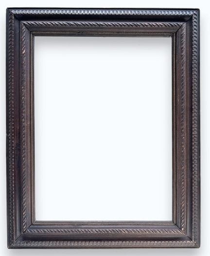 19 世纪晚期画框 57 x 42.5 x 9 厘米
天然木制镜框，饰有镀金珍珠、弦纹和楞纹楣板
