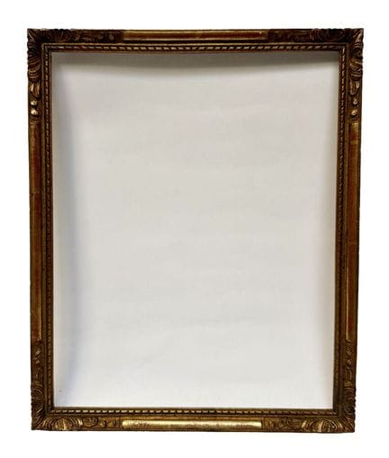 20世纪意大利风格画框（29 x 23 x 1.5 厘米）
雕花木制画框，表面镀金，饰有扭绳纹饰带，