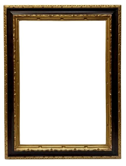 20世纪意大利风格画框（57.5 x 40.5 x 9 厘米）
倒角木制画框，饰有做旧及镀金装饰线条