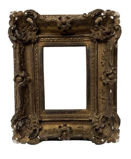 路易十五风格画框，19世纪末（17 x 11.5 x 8 厘米）
木质画框，表面镀金，镂空角部饰有宽